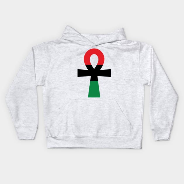 Red, Black & Green Ankh Kids Hoodie by forgottentongues